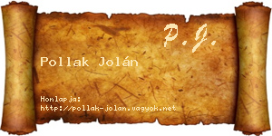 Pollak Jolán névjegykártya