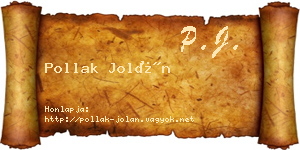 Pollak Jolán névjegykártya